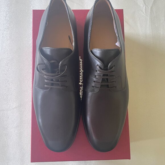 Ferragamo Men\'s Fosco Leather Derby Shoes 9 E Brand New in Box $880 T. MORO main image 8